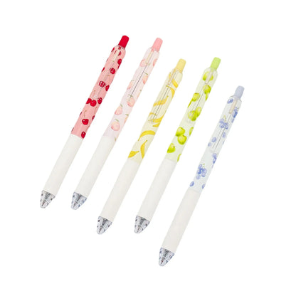 Fruit scented pressurised gel pen with 0.5mm black ink and plastic barrel