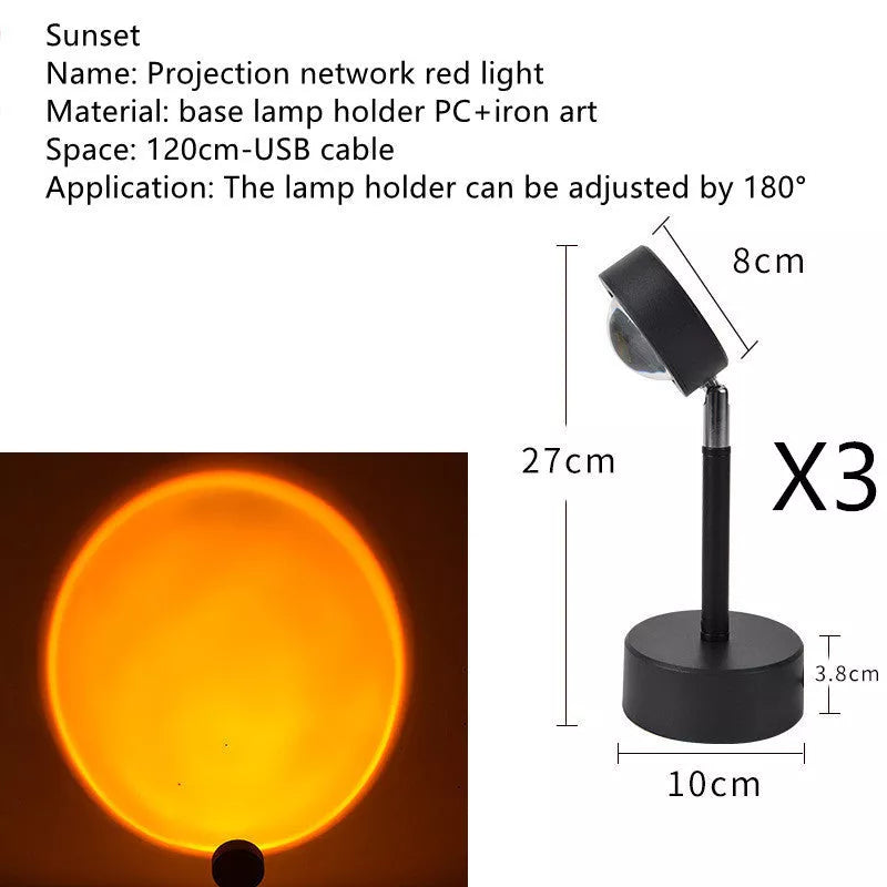 WiFi LED Sunset Projector Light with 16 colour options and 360° rotation