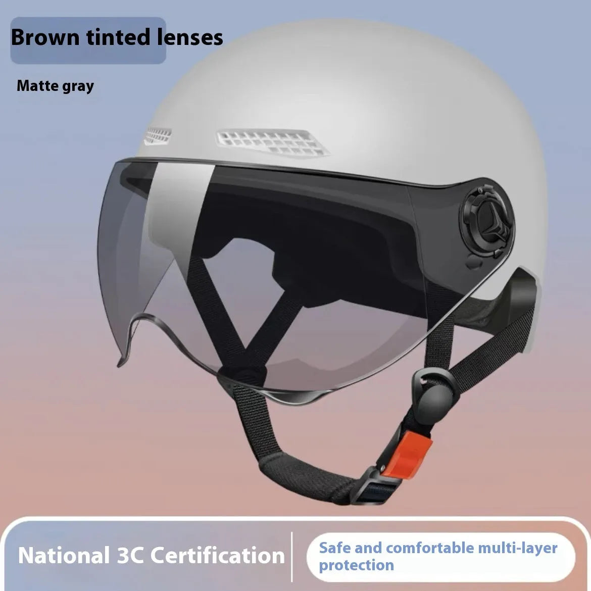3C certified electric battery motorcycle helmet with sun protection feature in polypropylene construction