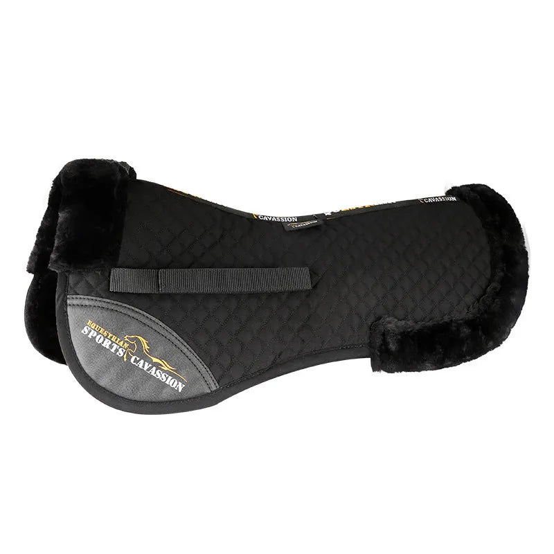 Wool equestrian saddle pad for riding and cycling shock absorption in four colour options