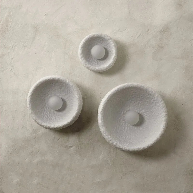 Japanese modern wall lamp with resin shade in three diameter sizes