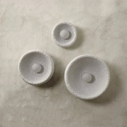 Japanese modern wall lamp with resin shade in three diameter sizes