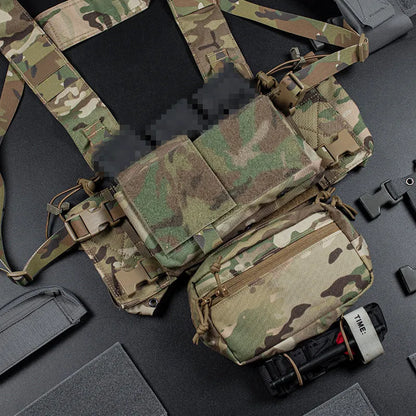 MK4 camouflage tactical chest vest with quick pull sleeve and expansion mount, imported nylon, average size