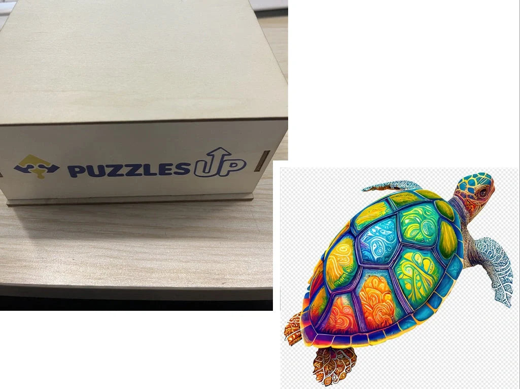 Animal Puzzle Set in A3 size with wooden storage box, vibrant animal designs for educational fun
