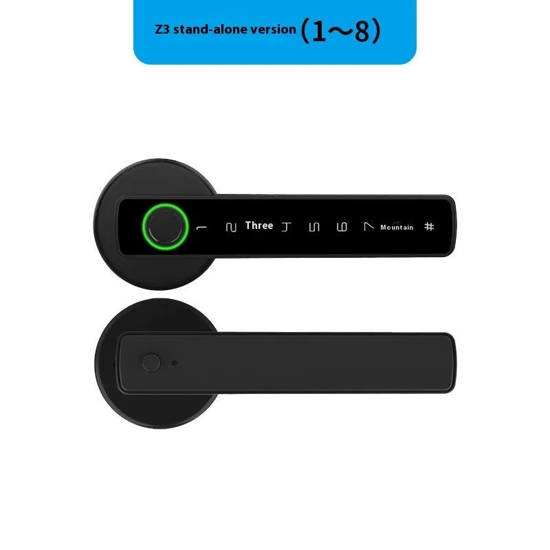 Black smart door lock with spherical handle for indoor wooden doors featuring electronic access control