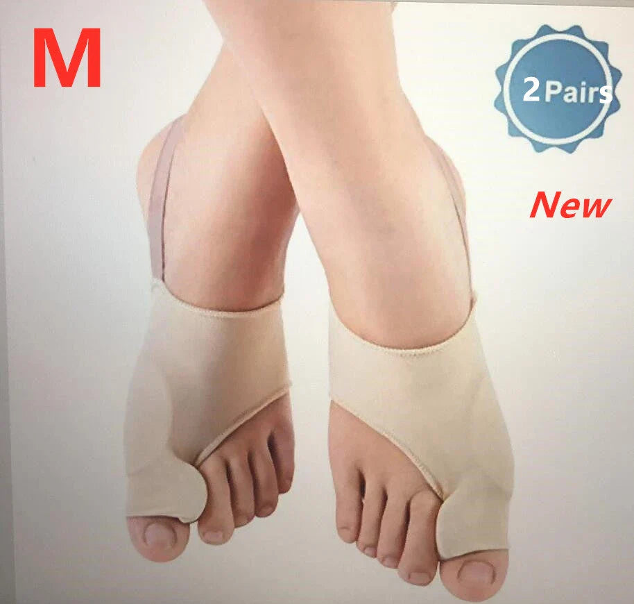 Corrective toe separator socks featuring a gel pad for bunion pain relief and a silicone toe spacer for proper foot alignment