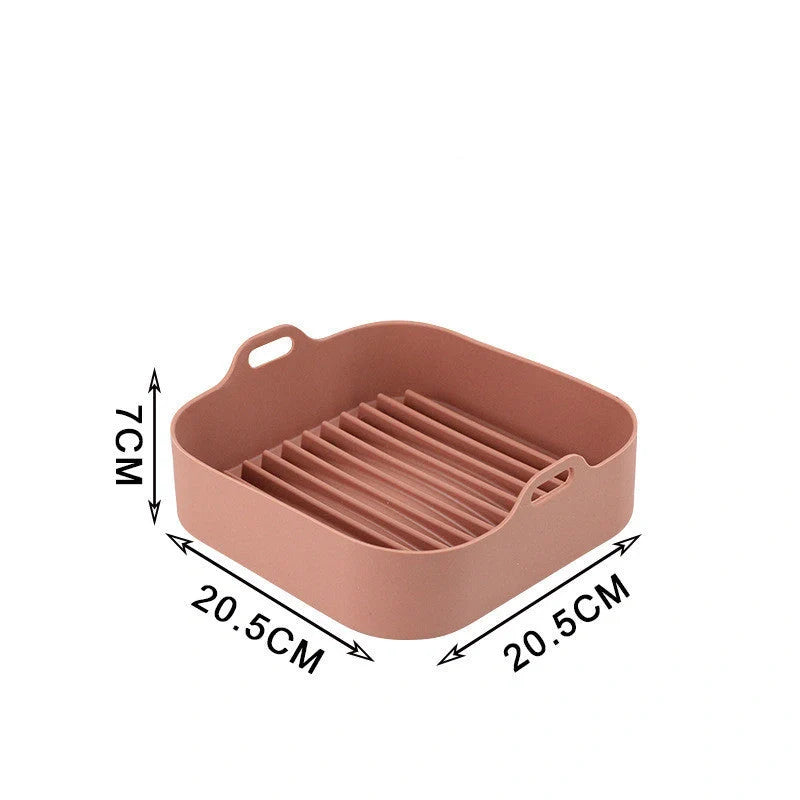 Reusable silicone air fryer pot liners in various colours and sizes