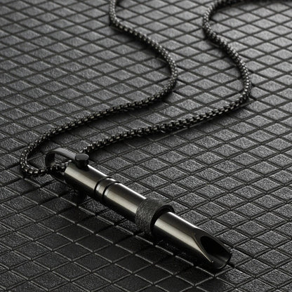 Stainless steel mindfulness breathing necklace with spinner for anxiety and panic attack relief