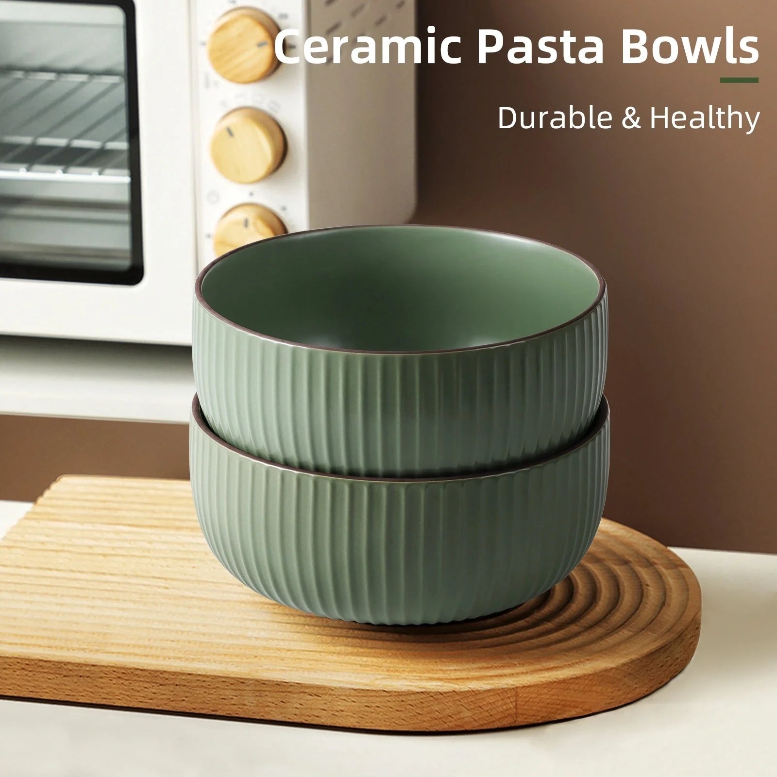 Set of 4 elegant ceramic bowls, perfect for any kitchen, microwave and oven safe