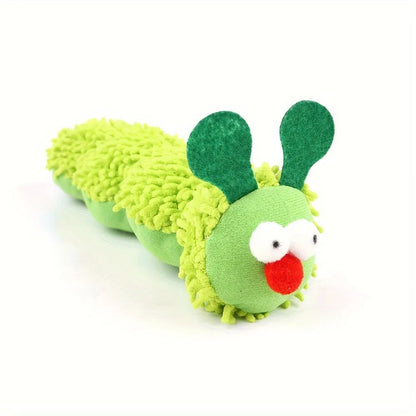 Green interactive plush cat toy pillow with attachable sports cat toys for no-battery play