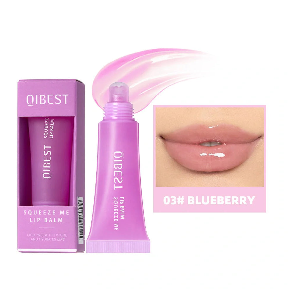 Water coagulation lip balm stick showing 7cm length and 1.5cm diameter with twist-up mechanism
