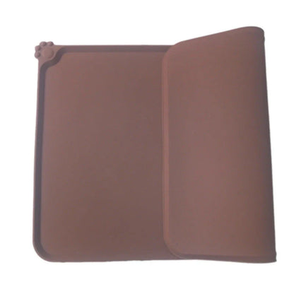 Premium silicone pet food mat with raised edges to contain splashes and spills, suitable for dogs and cats