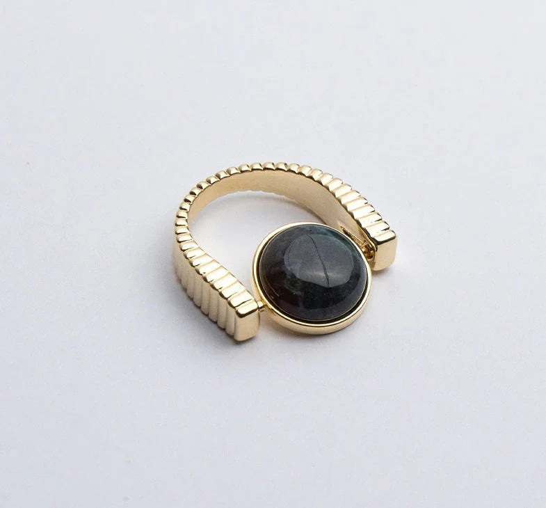 Original Fidget Spinner Ring with natural stone spinner for stress relief