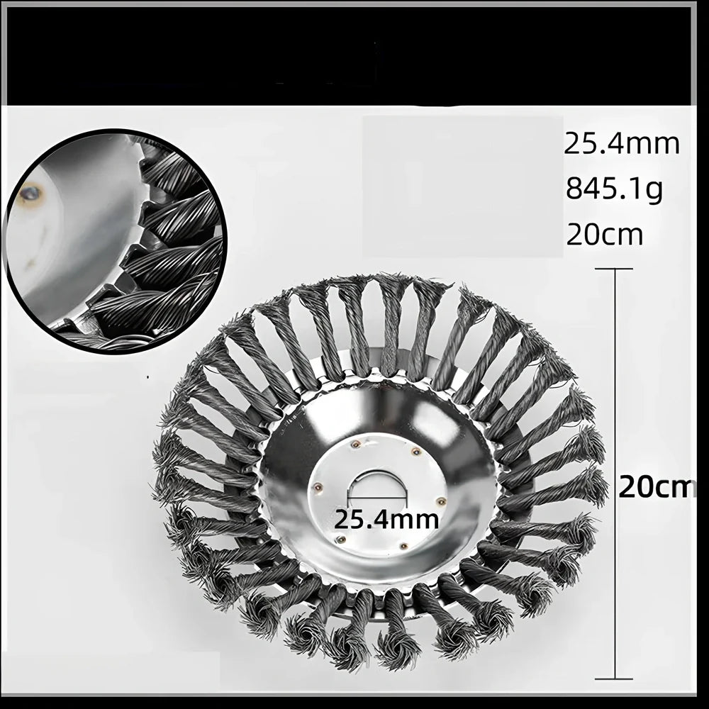 Stainless steel wire lawn mower head for garden weed and debris removal