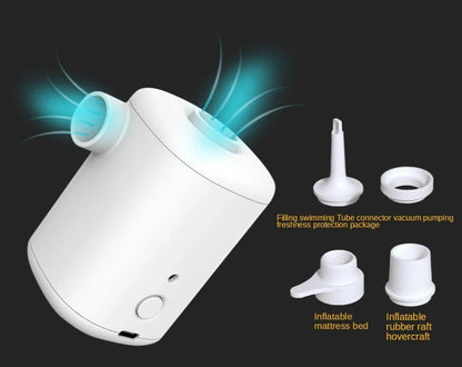 Mini Electric Inflator with USB charging for quick inflation of swimming rings and air mattresses