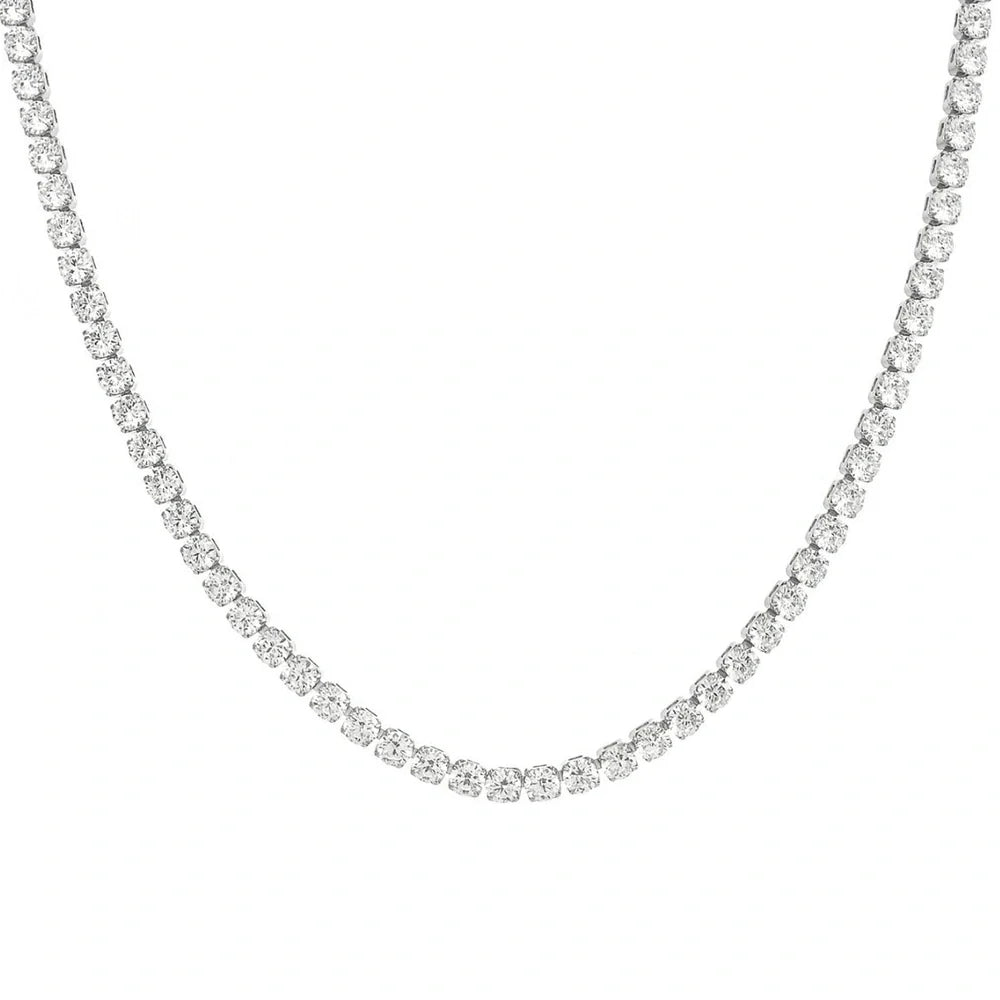 Stainless steel mesh ball chain necklace and bracelet set with geometric design and 3mm zircon inlay