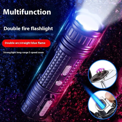 TH727 aluminium alloy waterproof flashlight lighter in camouflage colour, showing compact cylindrical design.