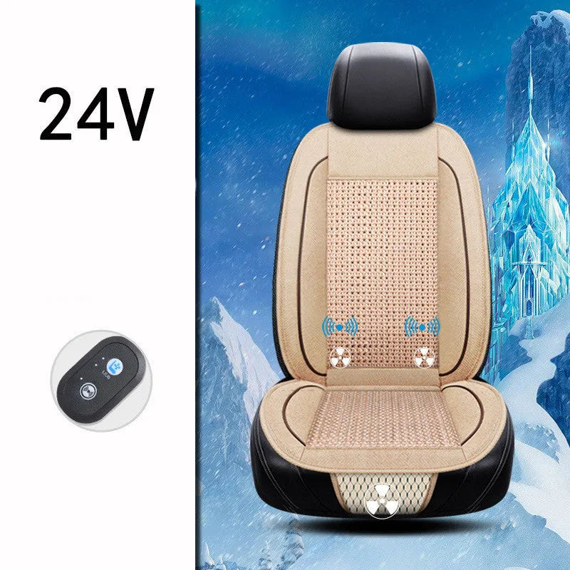 Car ventilation seat cushion with massage function in black colour measuring 60 x 60 cm