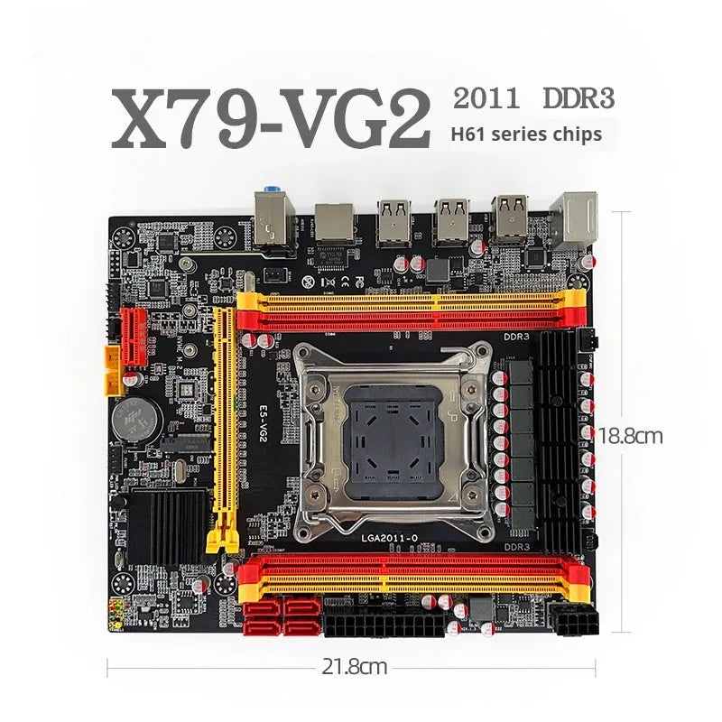 X79-VG2 desktop computer motherboard with LGA 2011 CPU socket and PCI Express slot