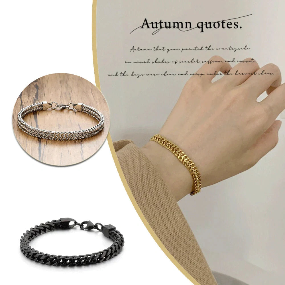 18K gold plated titanium steel hemp flower bracelet for men and women