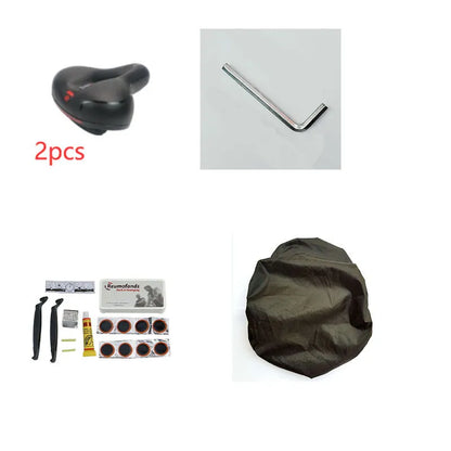 Bicycle cushion with silicone saddle, steel bow spring, and waterproof cover for enhanced cycling comfort