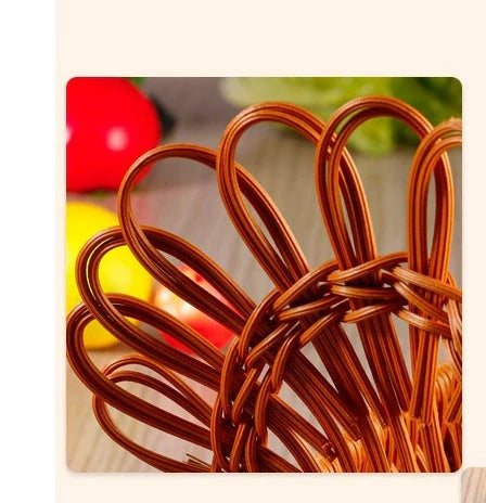 Deer-shaped rattan fruit basket in natural khaki, perfect for fresh produce storage and home decor