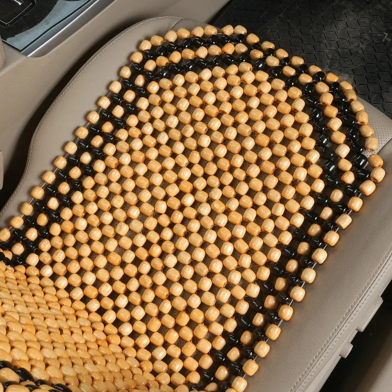 Universal summer car seat cushion in beige or black colours for five-seat vehicles