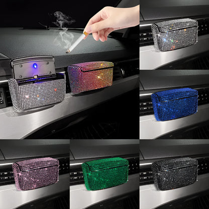 Full Diamond Series plastic car ashtray for air vent fitting in seven colour options