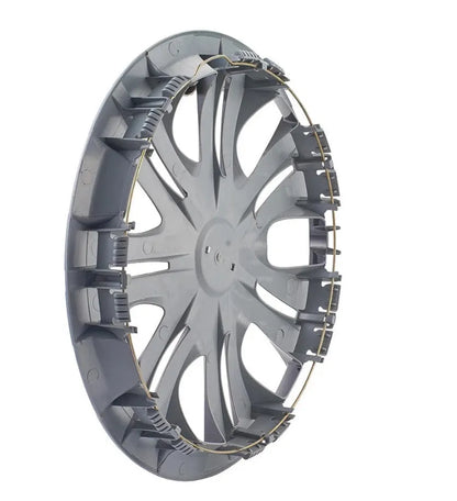 Set of four monochrome wheel hub covers in ABS plastic for universal vehicle fit