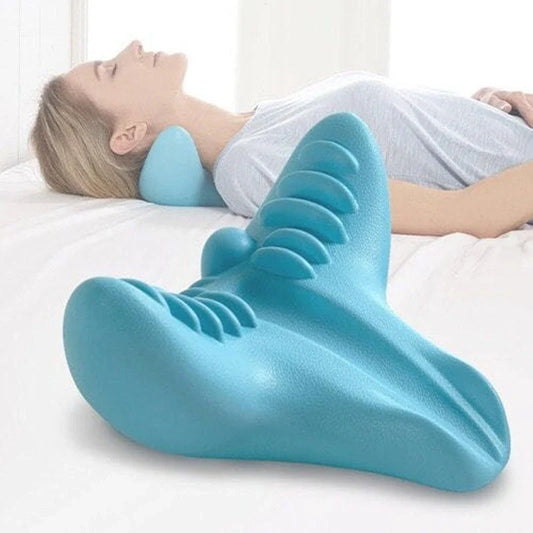 Cervical Spine Massage Pillow in blue, designed for neck pain relief and proper cervical curvature support