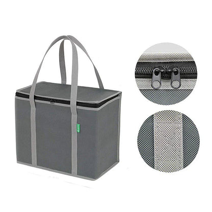 Insulated lunch cooler bag made of durable non-woven fabric and aluminum foil, ideal for work, beach, and picnics