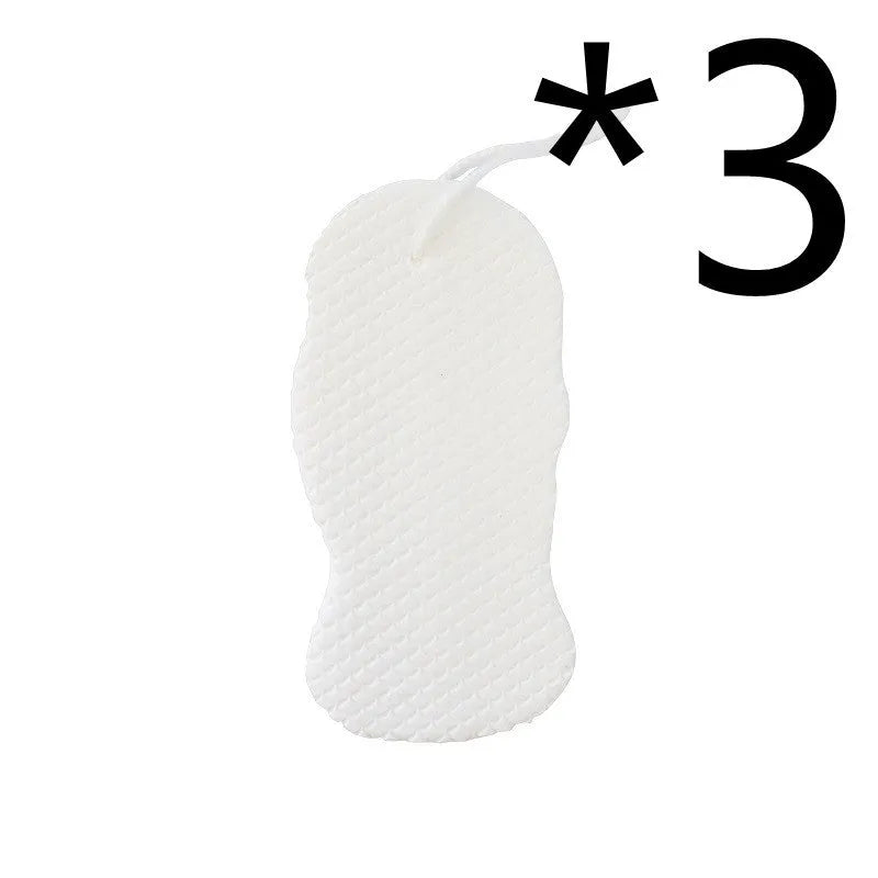3D fish scale pattern bath sponge in white, grey, pink, or light blue for gentle exfoliation