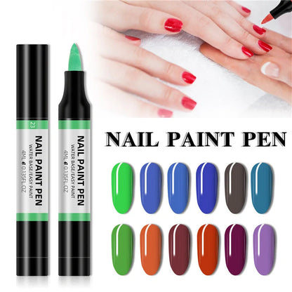24 colour water-based nail polish painting pen for 3D nail art designs
