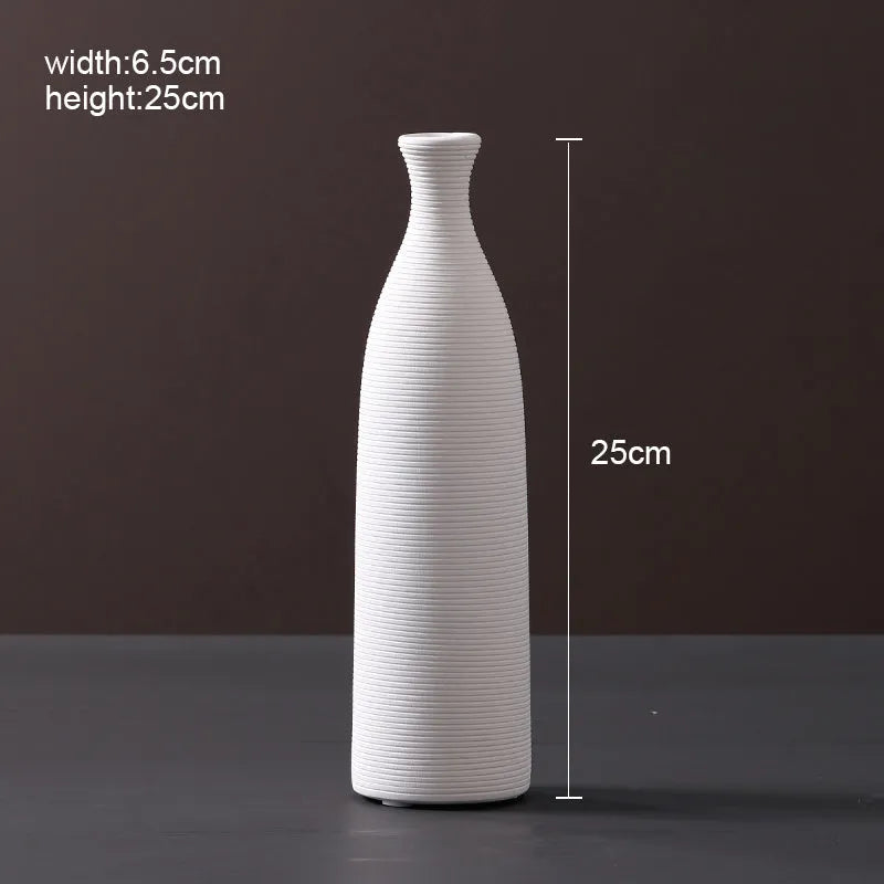 Ceramic vase decoration for home in Nordic Scandinavian style, modern living room decor with inlay surface technology, available in A-F style variations including 4-piece set options for multi-vase arrangements