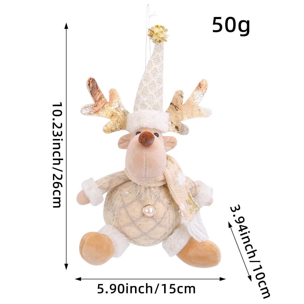 Santa Claus, deer and snowman Christmas ornament set with colourful cartoon styling