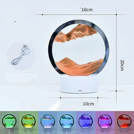 Creative 3D quicksand design table lamp with glass shade and USB power cord