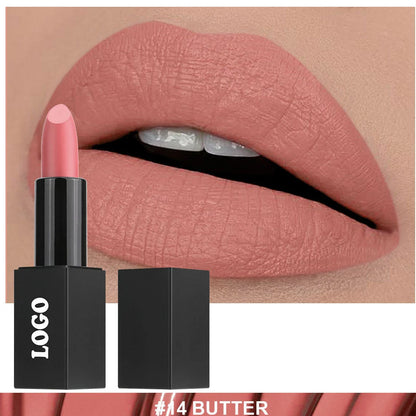 Beauty Does Not Fade waterproof matte lipstick in standard case with anti-discoloration technology