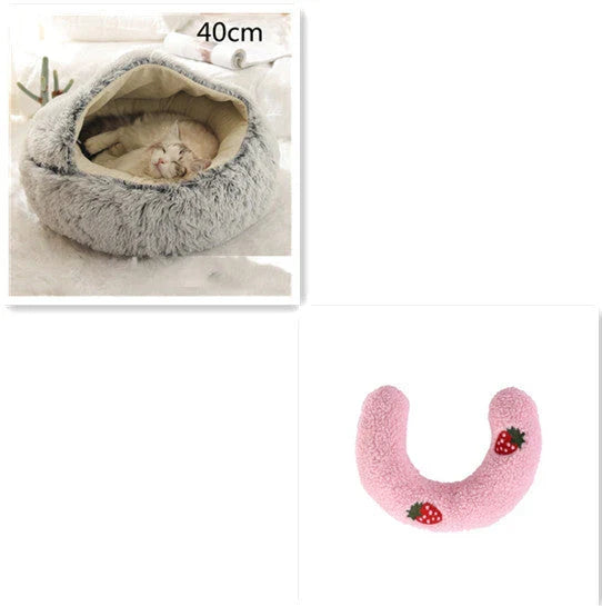 Cozy All-in-One Pet Bed in various colors and sizes, providing a plush and comfortable retreat for cats and dogs