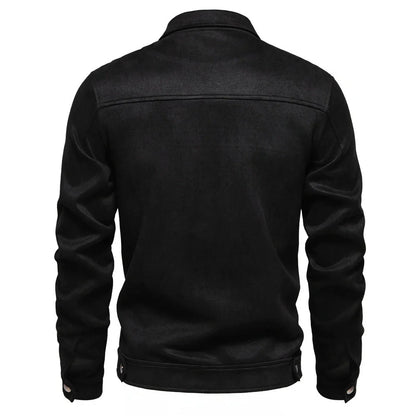 Men's stylish suede lapel zipper jacket for autumn and winter in various colours
