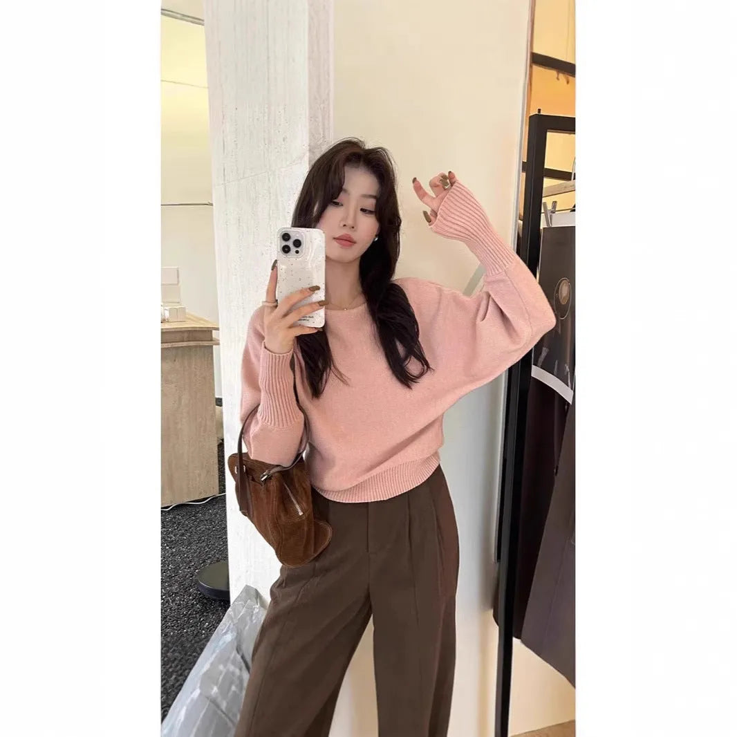 Women's long sleeve viscose pullover blouse in free size shown in one of seven colours.