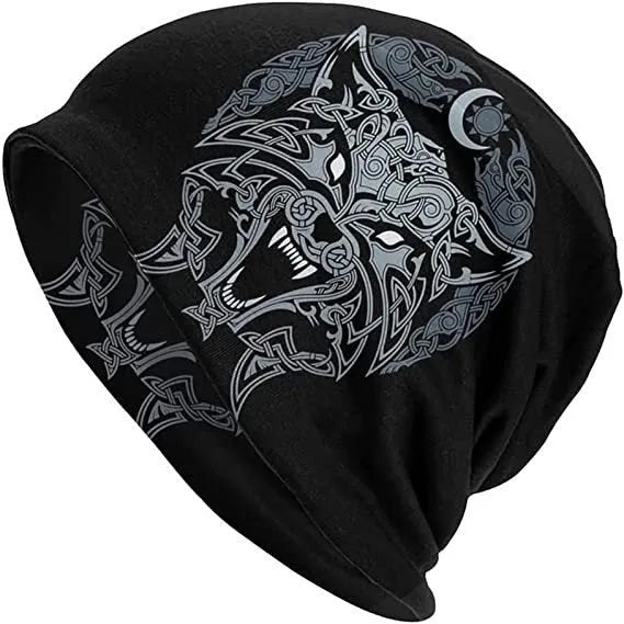 Viking totem wolf print double-layer elastic sleeve cap in various colours for hip hop street dance
