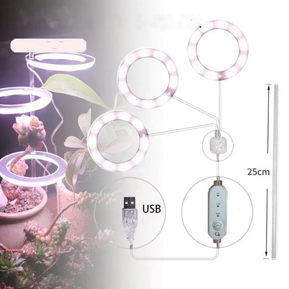 USB LED plant grow light with acrylic stick in multiple head configurations