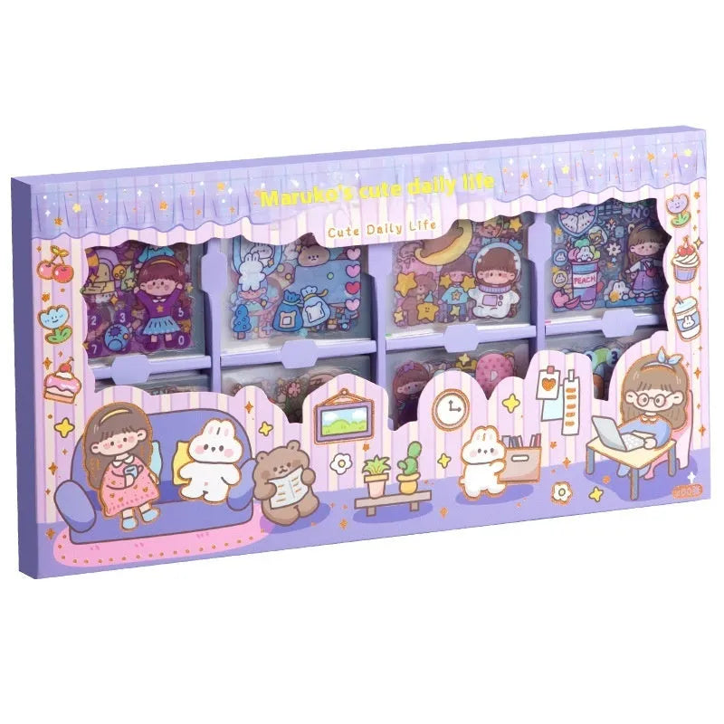 Sticker Goo card notebook with children's stickers in five colourful theme designs