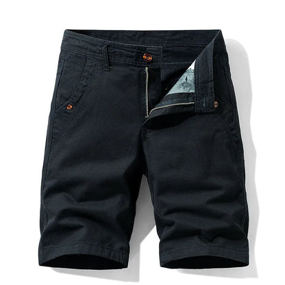 Cotton casual overalls pants in straight leg style with zipper fly front.