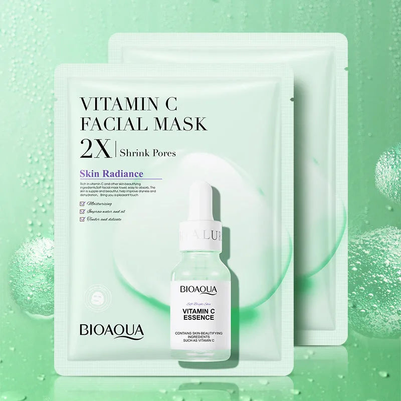 White collagen and hyaluronic acid facial sheet mask in 30g gel format on skin