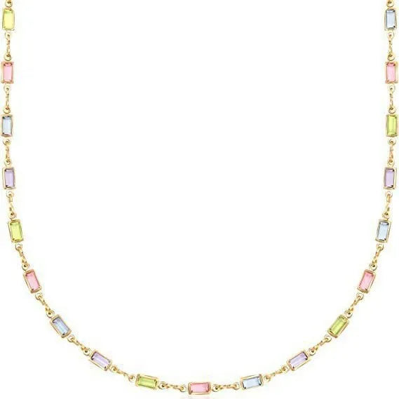 Ladies silver-tone adjustable necklace with a geometric blue glass pendant on a 41-50cm chain.