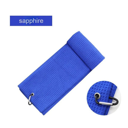 Waffle weave golf ball cleaning cloth in choice of colours with textured surface
