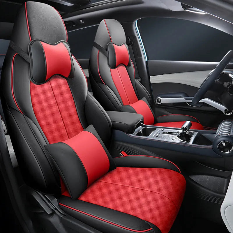 BYD Yuan PLUS car seat with fitted all-inclusive cushion cover in Adventure Green colour.