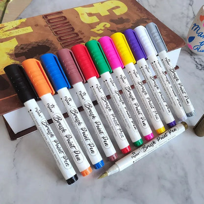 Soft head gouache pen set for hand painting and greeting card art in acrylic marker format