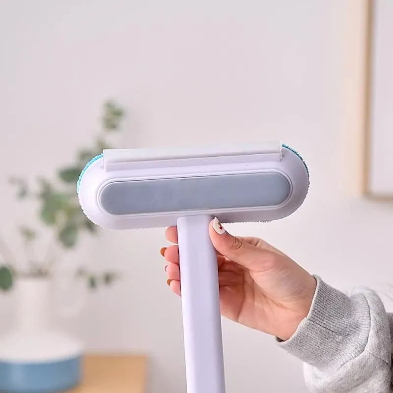 Multifunctional hair removal brush with flannel surface for pet hair and screen cleaning